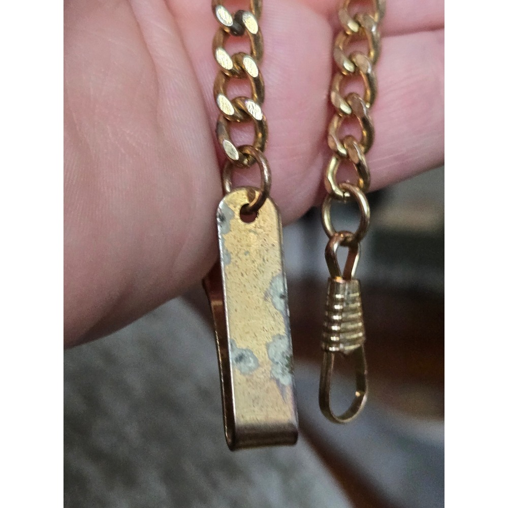Goldtone Curb Link Watch Chain Vintage See Pics - Picture 5 of 8